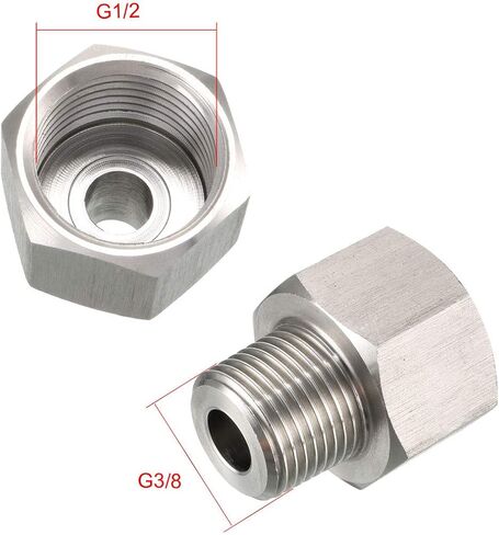 uxcell Pipe Fitting Adapter 1/2 G Male to 1/4 G Female, Stainless Steel for Water Oil Air Pressure Gauge in Saudi Arabia