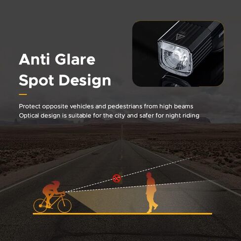 مصباح أمامي للدراجة 600/800 لومن، ضوء دراجة مقاوم للماء عالي السطوع قابل لإعادة الشحن ستة أوضاع إضافية للطرق والدراجات الجبلية in Kuwait