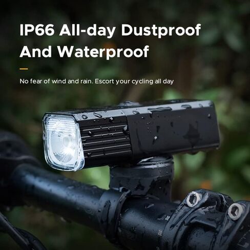مصباح أمامي للدراجة 600/800 لومن، ضوء دراجة مقاوم للماء عالي السطوع قابل لإعادة الشحن ستة أوضاع إضافية للطرق والدراجات الجبلية in Kuwait