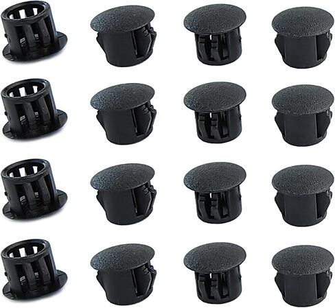 20PCS Black Hole Plugs, Plastic Cabinet Hole Plugs, Screw Hole Plug, Circular Plastic Plug, Recessed Plastic Plugs for Cabinet Furniture/Table and Stool Legs,12mm in Saudi Arabia