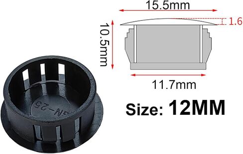 20PCS Black Hole Plugs, Plastic Cabinet Hole Plugs, Screw Hole Plug, Circular Plastic Plug, Recessed Plastic Plugs for Cabinet Furniture/Table and Stool Legs,12mm in Saudi Arabia