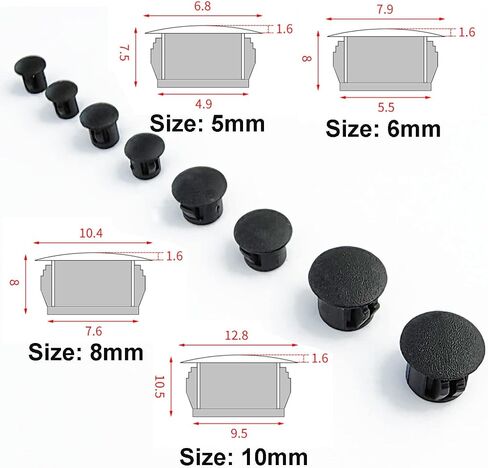 20PCS Black Hole Plugs, Plastic Cabinet Hole Plugs, Screw Hole Plug, Circular Plastic Plug, Recessed Plastic Plugs for Cabinet Furniture/Table and Stool Legs,12mm in Saudi Arabia