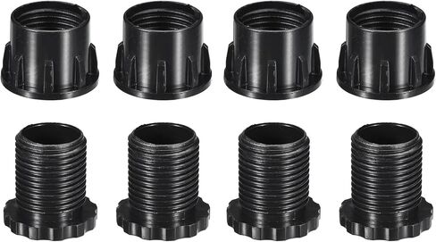uxcell 4Pcs Inserts for Round Tubes with Leveling Feet, for 25mm/0.98" Dia Round Tube, Black Plastic Furniture Chair Leg Plug Blanking End Caps Insert Plugs in Saudi Arabia