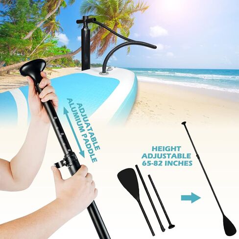 Smartmak Inflatable Stand Up Paddle Board (6 Inches Thick), Non-Slip Deck Standing Boat, Include Adjustable Paddle, Backpack, Hand Pump, Fin, Leash, for Youth & Adult- (10'x30'' x6'') in Saudi Arabia