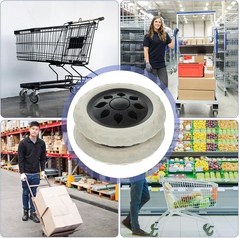 EXCEART Shopping Cart Wheel 2Pcs Heavy Duty Caster Wheels Shopping Cart Caster Trolley Wheel Replacements in Saudi Arabia