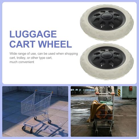 EXCEART Shopping Cart Wheel 2Pcs Heavy Duty Caster Wheels Shopping Cart Caster Trolley Wheel Replacements in Saudi Arabia