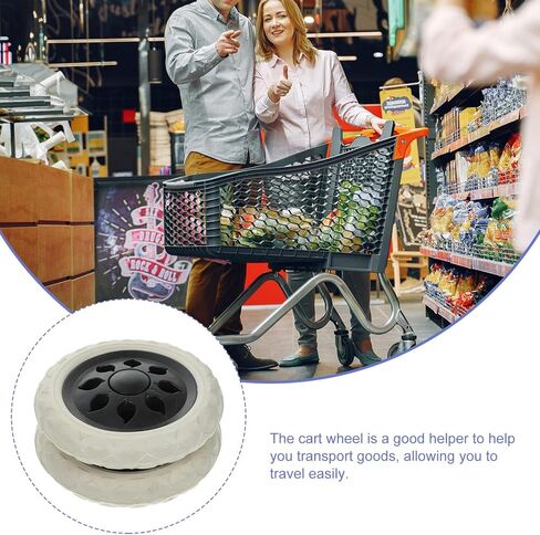 EXCEART Shopping Cart Wheel 2Pcs Heavy Duty Caster Wheels Shopping Cart Caster Trolley Wheel Replacements in Saudi Arabia