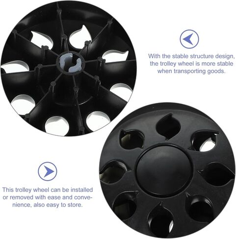 EXCEART Shopping Cart Wheel 2Pcs Heavy Duty Caster Wheels Shopping Cart Caster Trolley Wheel Replacements in Saudi Arabia