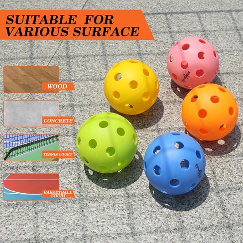 Pickleball Sports Indoor Court Pickleball Balls 6-Pack 26 Holes Set in Saudi Arabia