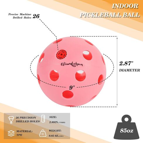 Pickleball Sports Indoor Court Pickleball Balls 6-Pack 26 Holes Set in Saudi Arabia
