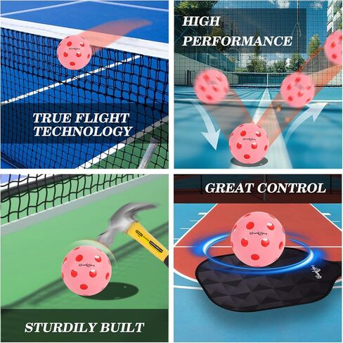 Pickleball Sports Indoor Court Pickleball Balls 6-Pack 26 Holes Set in Saudi Arabia