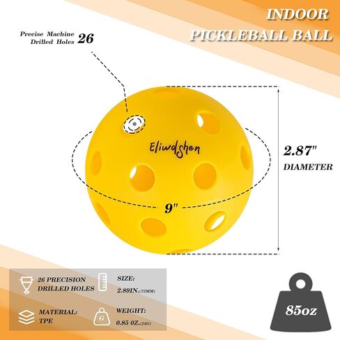 Pickleball Sports Indoor Court Pickleball Balls 6-Pack 26 Holes Set in Saudi Arabia