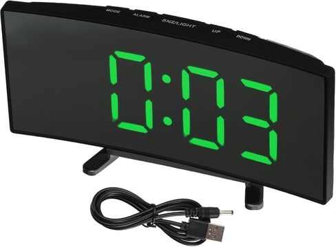 uxcell Alarm Clock with Green Digits, Digital Alarm Clocks for Bedrooms with USB Charging Port, Adjustable Volume, Dimmable, Snooze, 12/24H Extra Loud Alarm Clock for Adults Teenagers in Saudi Arabia