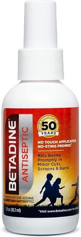 Betadine First Aid Spray 3 Ounce Bottle Povidone Iodine Antiseptic with No-Sting Promise, Pack of 3 in Kuwait