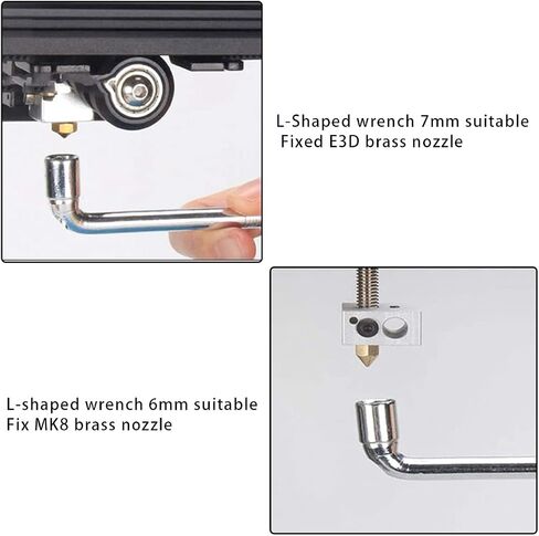 6mm 7mm L-Shaped Hexagonal Wrench Tool & 5 in 1 Multi-Function Wrench for Fixed Mk8 Ender 3 Brass Nozzle Included Copper Wire Toothbrush 3D Printer Accessories (5 Tools) in Saudi Arabia