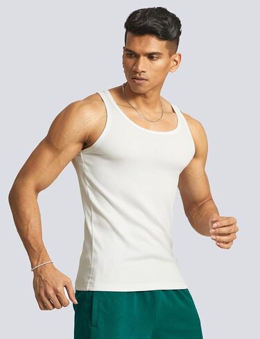 Ouber Men's Ribbed Gym Tank Top Fitness Workout Muscle Sleeveless Bodybuilding Shirt in Saudi Arabia