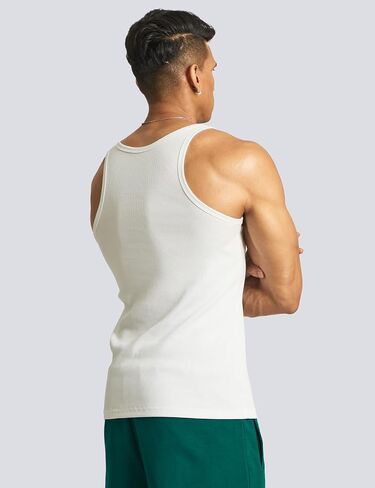 Ouber Men's Ribbed Gym Tank Top Fitness Workout Muscle Sleeveless Bodybuilding Shirt in Saudi Arabia