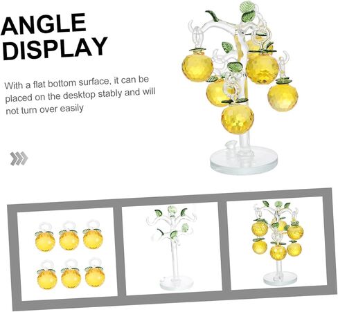 HOMSFOU 1 مجموعة كريستال شجرة التفاح الكريستال والزجاج تمثال Suncatcher خمر زجاجات العطور الطاقة الإيجابية الزجاج المنفوخ الفن تمثال رمضان الحلي لشجرة كريستال شجرة شجرة الكرز 3D in Saudi Arabia