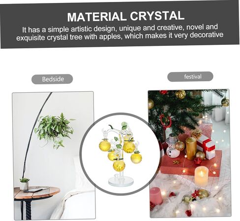 HOMSFOU 1 مجموعة كريستال شجرة التفاح الكريستال والزجاج تمثال Suncatcher خمر زجاجات العطور الطاقة الإيجابية الزجاج المنفوخ الفن تمثال رمضان الحلي لشجرة كريستال شجرة شجرة الكرز 3D in Saudi Arabia