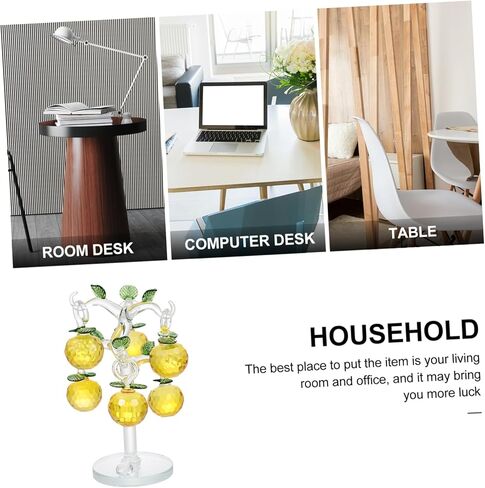 HOMSFOU 1 مجموعة كريستال شجرة التفاح الكريستال والزجاج تمثال Suncatcher خمر زجاجات العطور الطاقة الإيجابية الزجاج المنفوخ الفن تمثال رمضان الحلي لشجرة كريستال شجرة شجرة الكرز 3D in Saudi Arabia