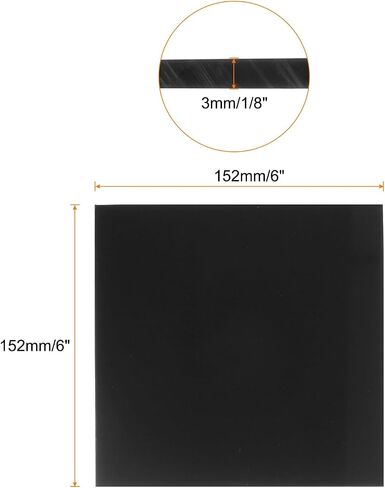 2pcs 6 x 6 Inch UHMW Polyethylene Sheets, 1/8 Inch Thick Ultra High Molecular Weight Black Plastic Sheet [for Home, Industrial] in Saudi Arabia