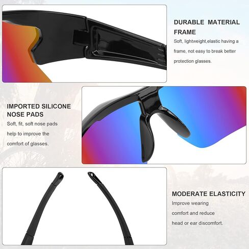 Safety Glasses Goggles for Men, Anti Scratch ANSI z87+ Compliant UV Protection Protective Eyewear Rubber Non-slip Leg in Saudi Arabia