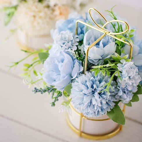 KIRIFLY Fake Artificial Flowers in Vase Faux Peony Silk Hydrangea Flower Centerpieces Décor for Wedding Table Decoration(Pink in Gold) in Saudi Arabia