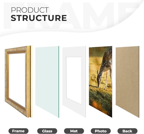 Space Art Deco, 11x14 Ornate Picture Frame for 8x10 Photo with White Mat, High Definition Real Glass for Wall Mounting (Vintage Gold, 1 Pack) in Saudi Arabia