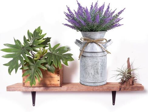 Winlyn Set of 1 Artificial Lavender Farmhouse Centerpiece Shabby Chic Galvanized Metal Milk Can Lavender Floral Arrangement Lavender Farmhouse Decor 12" Tall for Home Wedding Baby Shower Table Décor in Saudi Arabia