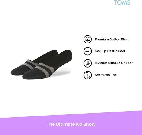 TOMS Ultimate No Show Socks, Non-Slip, Low Cut, Invisible, Single Pair in Saudi Arabia