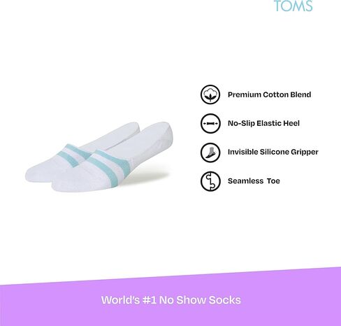 TOMS Ultimate No Show Socks, Non-Slip, Low Cut, Invisible, Single Pair in Saudi Arabia