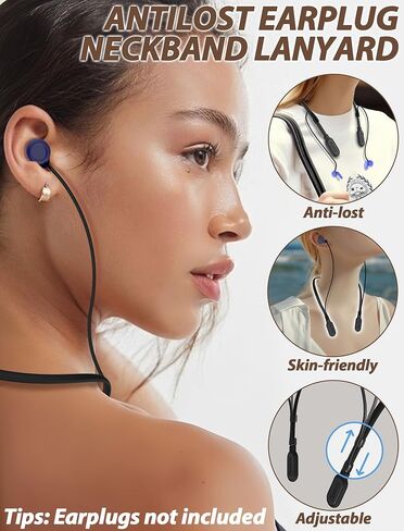 HALLEAST 5 Pack Earplugs Cord, Anti-Lost Earplug Lanyard Neckband, Safety Connector Strap, Black in Saudi Arabia