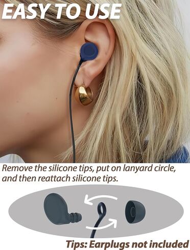 HALLEAST 5 Pack Earplugs Cord, Anti-Lost Earplug Lanyard Neckband, Safety Connector Strap, Black in Saudi Arabia
