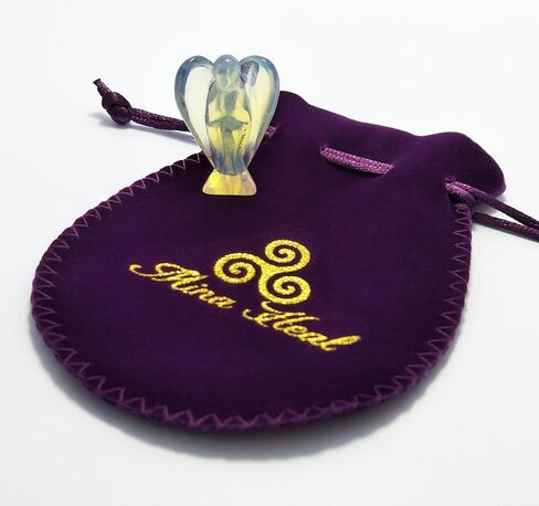 Mina Heal Set of 3 Pocket Guardian Angel Figurines Made of Rose Quartz Gemstone Crystal in Kuwait