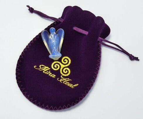 Mina Heal Set of 3 Pocket Guardian Angel Figurines Made of Rose Quartz Gemstone Crystal in Kuwait