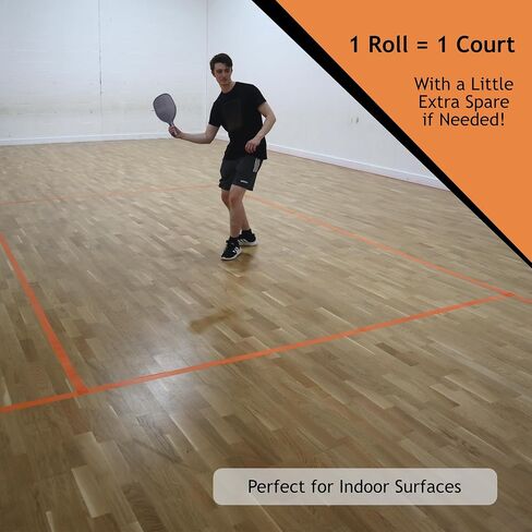 Indoor Pickleball Court Marking Tape, The Complete Pickleball Court Marking Kit - 2'' x 230FT, Pickleball Court Tape with Instructions Included for Fast Court Marking in Saudi Arabia