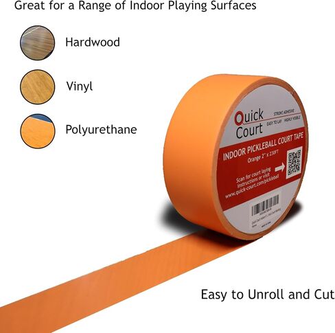 Indoor Pickleball Court Marking Tape, The Complete Pickleball Court Marking Kit - 2'' x 230FT, Pickleball Court Tape with Instructions Included for Fast Court Marking in Saudi Arabia