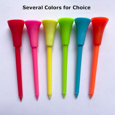 Medeer Golf Tees Pack of 100, Golfing Tees Size 3-1/4 inch,Tall Golf Tees Bulk Reduce Side Spin and Friction, Durable Plastic Golf Tees Unbreakable Long Tall Golf Tees Assorted Colors, 3.25" in Saudi Arabia