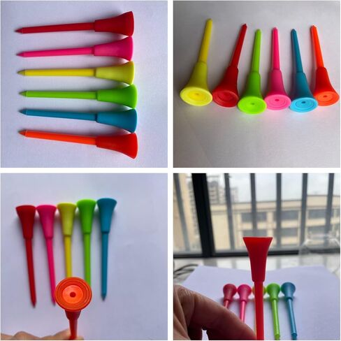 Medeer Golf Tees Pack of 100, Golfing Tees Size 3-1/4 inch,Tall Golf Tees Bulk Reduce Side Spin and Friction, Durable Plastic Golf Tees Unbreakable Long Tall Golf Tees Assorted Colors, 3.25" in Saudi Arabia