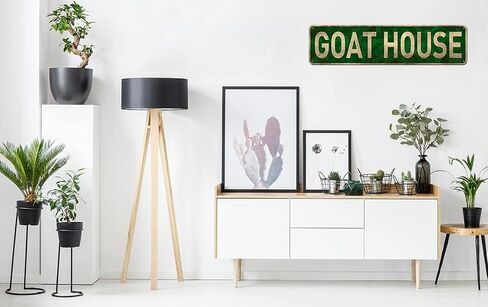 علامة بيت الماعز، ديكور الماعز، هدية لمحبي الماعز، ديكور جدار مضحك للمنزل/كهف الرجل، علامات معدنية عالية الجودة 4 بوصة × 16 بوصة in Kuwait