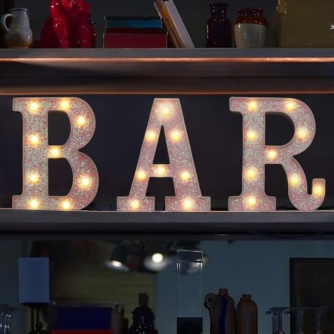 3 Pieces Light up Bar Sign Bar Letters Lighted Illuminated Bar LED Signs Bar Letters with Lights Marquee Letter Sign Lights Battery Operated Bar Sign Light Accessories Party Birthday Wedding in Saudi Arabia