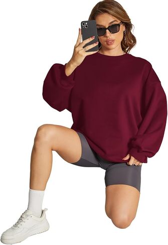 Cloud Oversized Sweatshirt For Women Crewneck Pullover 2024 Fall Fashion Clothes Crew Neck Hoodies Sweaters in Kuwait