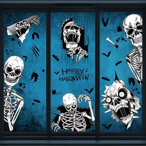 Halloween Windows Clings for Halloween Decoration 4 sheets/78pcs, Garlvaso Double Side Halloween Window Stickers Set Halloween Decor, Removable Window Decals for Halloween Party Decorations in Saudi Arabia