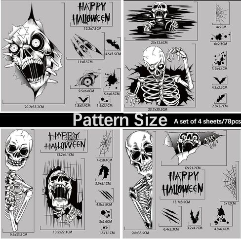 Halloween Windows Clings for Halloween Decoration 4 sheets/78pcs, Garlvaso Double Side Halloween Window Stickers Set Halloween Decor, Removable Window Decals for Halloween Party Decorations in Saudi Arabia