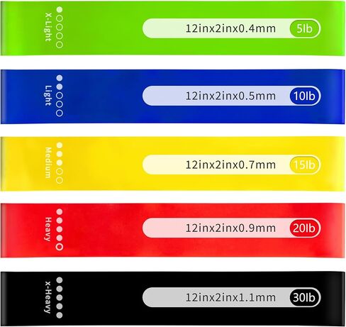 أربطة مقاومة، أربطة تمرين، مجموعة أربطة مقاومة طويلة للتمرين، 5 مجموعات من أربطة التمدد لليوجا، تدريب القوة in Kuwait