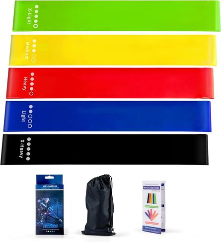 أربطة مقاومة، أربطة تمرين، مجموعة أربطة مقاومة طويلة للتمرين، 5 مجموعات من أربطة التمدد لليوجا، تدريب القوة in Kuwait
