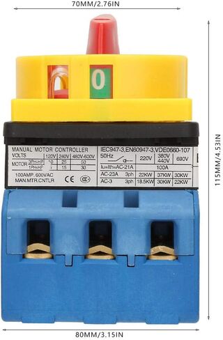 Rotary Cam Changeover Switch 80A/100A 3-Pole 2-Position Rotary Cam On-Off Power Switch Universal Load Circuit Breaker Switch in Saudi Arabia