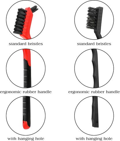 Wire Brush Set, 6Pcs Metal Brush for Cleaning 7 Inch Small Cleaning Brushes Stainless Steel/ Brass/ Nylon Cleaning Brushes for Rust Removal, Dirt Cleaning, Paint Scrubbing(2 Size) in Saudi Arabia