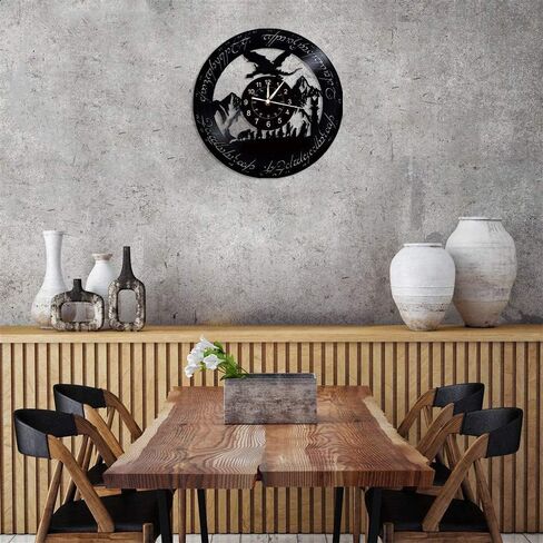 Vinyl Record Wall Clock, Rings LED 7 Color Night Lamp Retro Wall Clock, Unique Gifts Handmade Home Wall Decor for Kids, Living Room,Bedroom (A-led) in Saudi Arabia