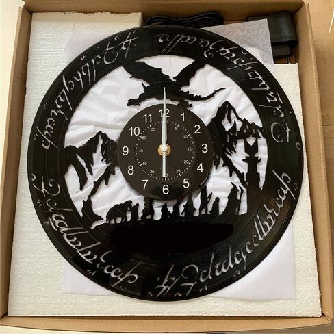 Vinyl Record Wall Clock, Rings LED 7 Color Night Lamp Retro Wall Clock, Unique Gifts Handmade Home Wall Decor for Kids, Living Room,Bedroom (A-led) in Saudi Arabia